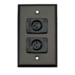 Whirlwind Wall Plate - 1 Gang Black 2 Whirlwind WC3F Female XLRS